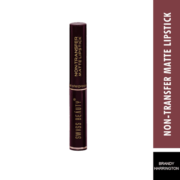 Swiss Beauty Non-Transfer Matte Lipstick - 22 Brandy Harrington (2g) - Swiss Beauty
