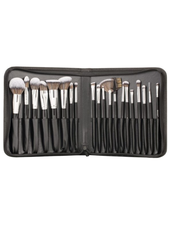 Swiss Beauty Professional Makeup Brush Set - Black, Silver (20 Pcs) - Swiss Beauty