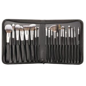 Swiss Beauty Professional Makeup Brush Set - Black, Silver (20 Pcs) - Swiss Beauty