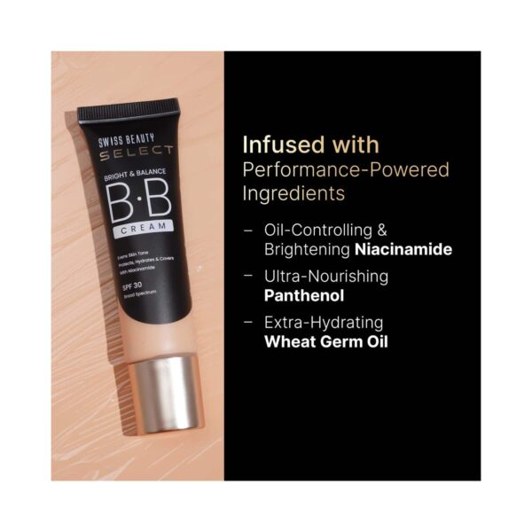 Swiss Beauty Select Bright & Balance Multifunctional BB Cream with SPF 30 - That's Fair (30 g) - Swiss Beauty