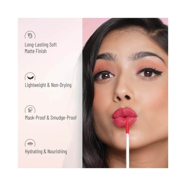 Swiss Beauty Soft Matte Lip Cream Weightless Lipstick - Lotus Pink (6 ml) - Swiss Beauty