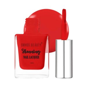 Swiss Beauty Stunning Nail Lacquer - Crimson Red (10 ml) - Swiss Beauty