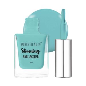 Swiss Beauty Stunning Nail Lacquer - Pool Blue (10 ml) - Swiss Beauty