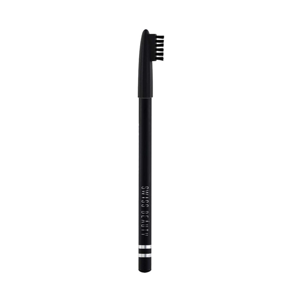 Swiss Beauty Waterproof Eyebrow Pencil With Brush - Black (1.5 g) - Swiss Beauty