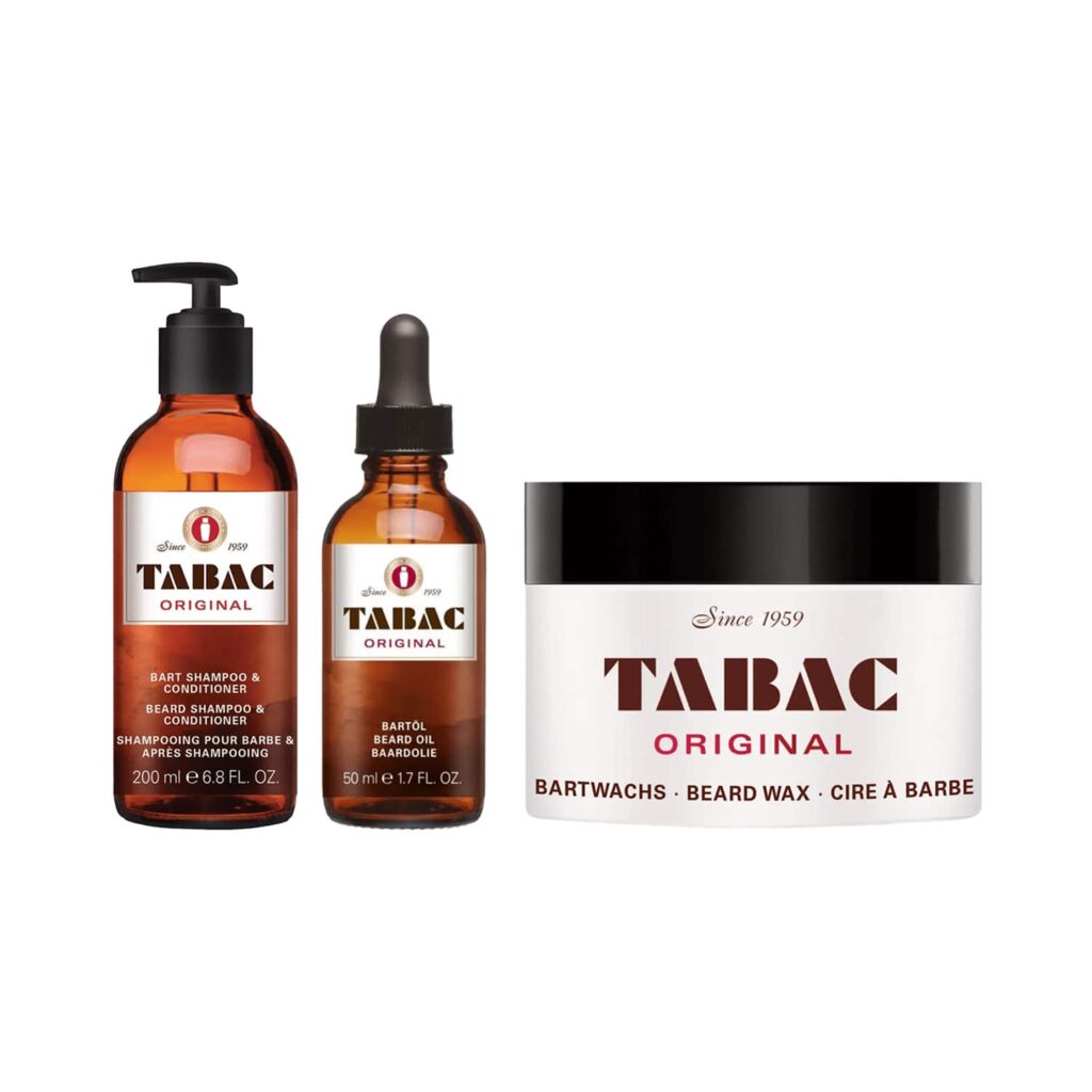 Tabac Beard Shampoo & Conditioner (200 ml) & Original Beard Oil (50 ml) Tabac Beard Wax (40 g) Combo - Tabac