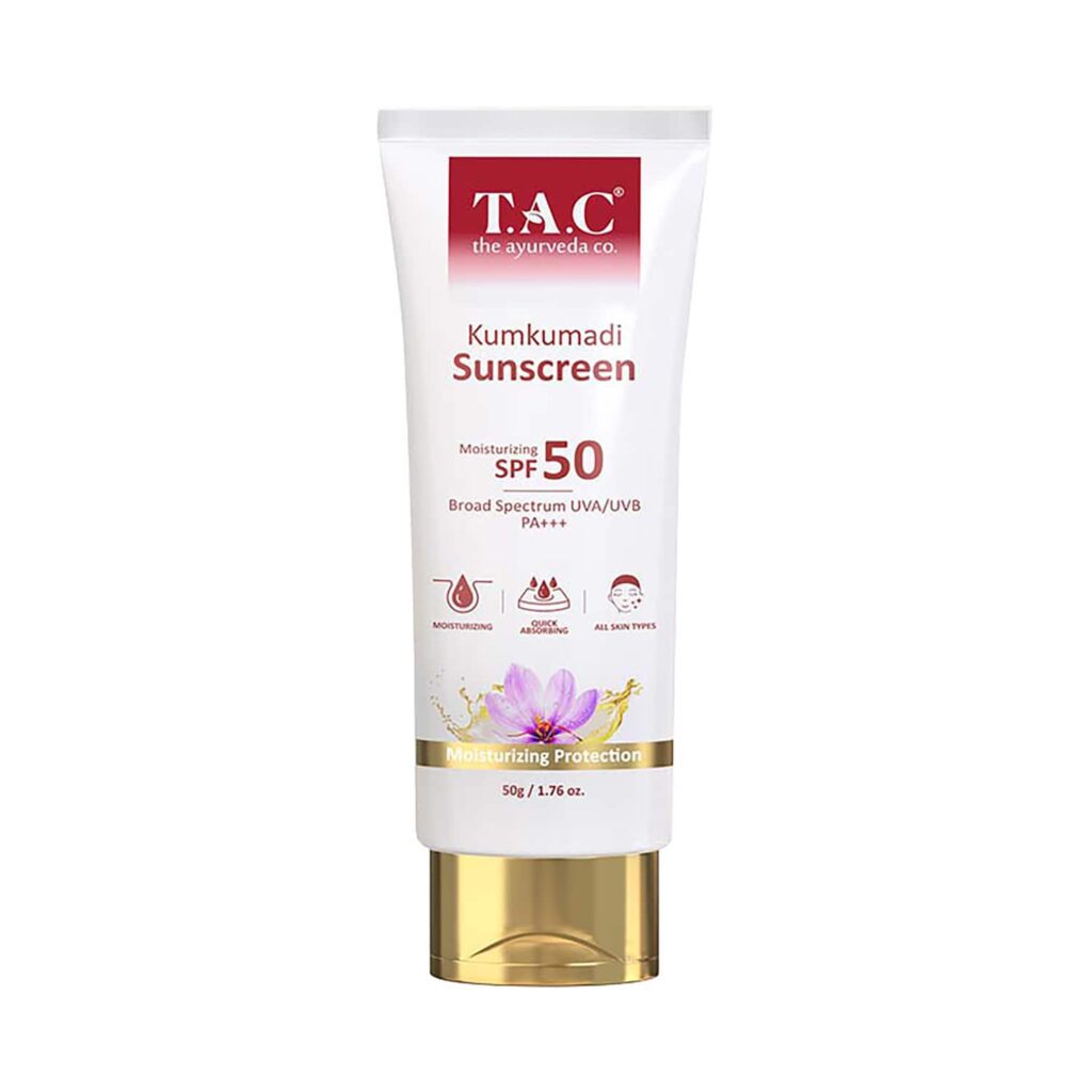 TAC - The Ayurveda Co. Kumkumadi Sunscreen SPF 50 (50g) - TAC - The Ayurveda Co.