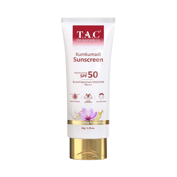 TAC - The Ayurveda Co. Kumkumadi Sunscreen SPF 50 (50g) - TAC - The Ayurveda Co.