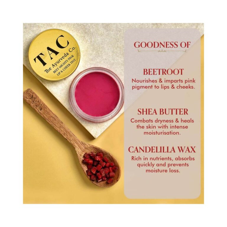 TAC - The Ayurveda Co. Lip & Cheek Tint - Beet Mighty Pink (10g) - TAC - The Ayurveda Co.