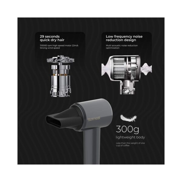 Tash Hair Airflow Fast Drying Hair Dryer With Advanced Ionic Technology (Storm) - Tash Hair