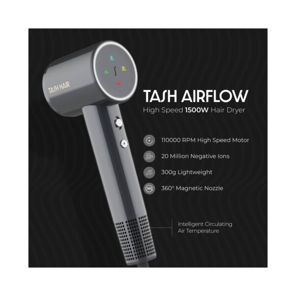 Tash Hair Airflow Fast Drying Hair Dryer With Advanced Ionic Technology (Storm) - Tash Hair