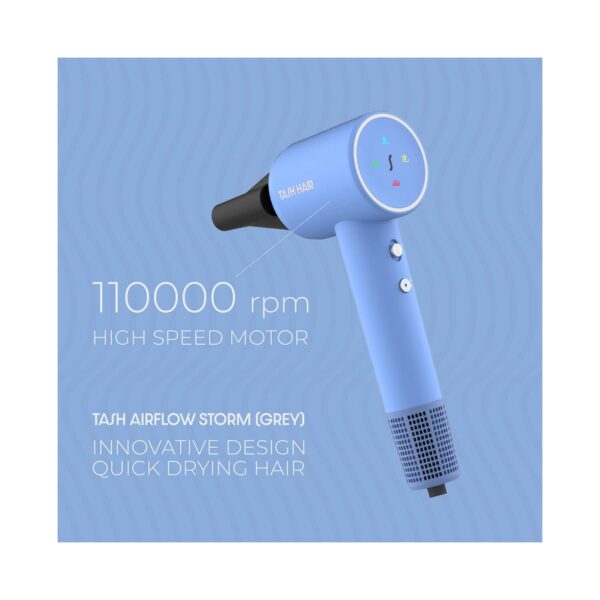 Tash Hair Airflow Fast Drying Hair Dryer With Advanced Ionic Technology (Sky) - Tash Hair