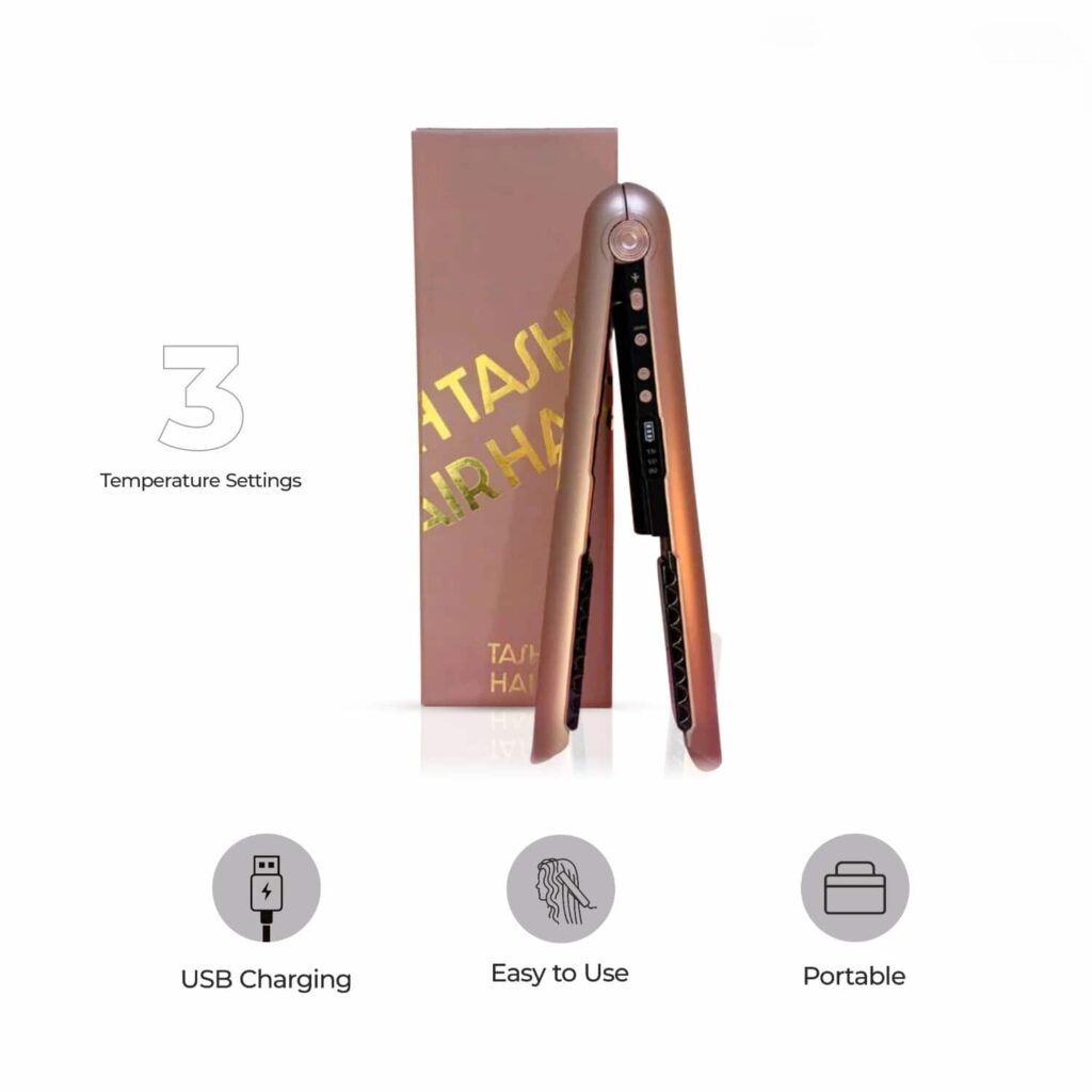 Tash Hair Cordless Hair Straightener- Pink Sapphire (1 Pcs) - Tash Hair