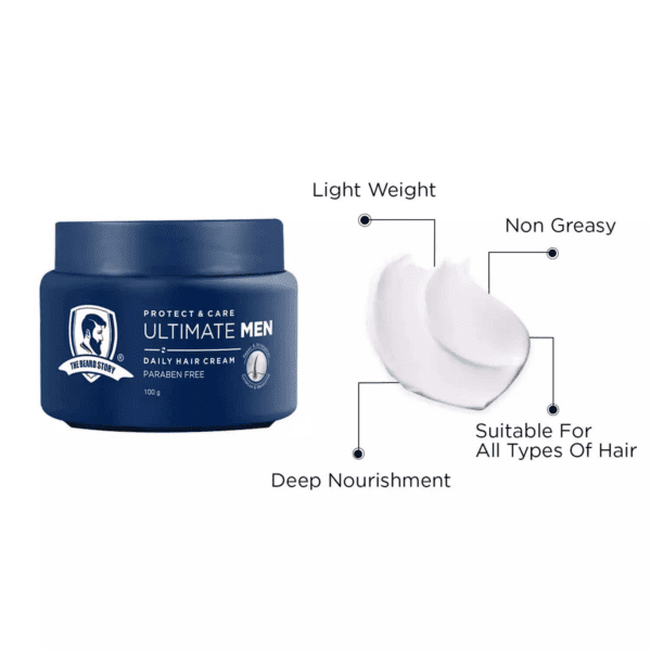 The Beard Story Protect & Care Ultimate Men Daily Hair Cream (100gm) - The Beard Story