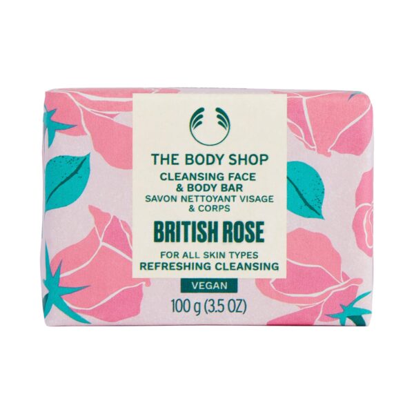 The Body Shop British Rose Cleansing Face & Body Bar (100g) - The Body Shop