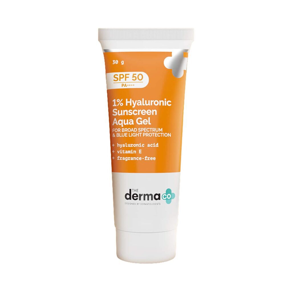 The Derma Co. 1% Hyaluronic Sunscreen Aqua Gel SPF 50 PA++++ (30g) - The Derma Co