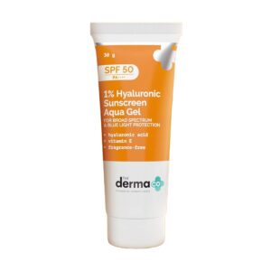 The Derma Co 1% Hyaluronic Sunscreen Aqua Gel SPF 50 PA++++ I For Oily, Dry, Acne-prone Skin | Ultra Lightweight Texture I Non-Greasy I No White Cast | Broad Spectrum Protection...