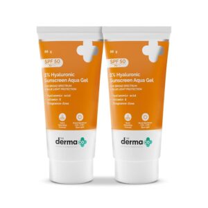 The Derma Co 1% Hyaluronic Sunscreen Aqua Gel SPF 50 PA++++ I For Oily, Dry, Acne-prone Skin | Ultra Lightweight Texture | Non-Greasy, No White Cast | Broad Spectrum Protection...