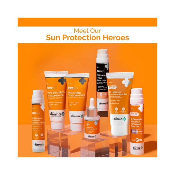 The Derma Co 1% Hyaluronic Sunscreen Aqua Gel With SPF 50 PA++ (80g) - The Derma Co