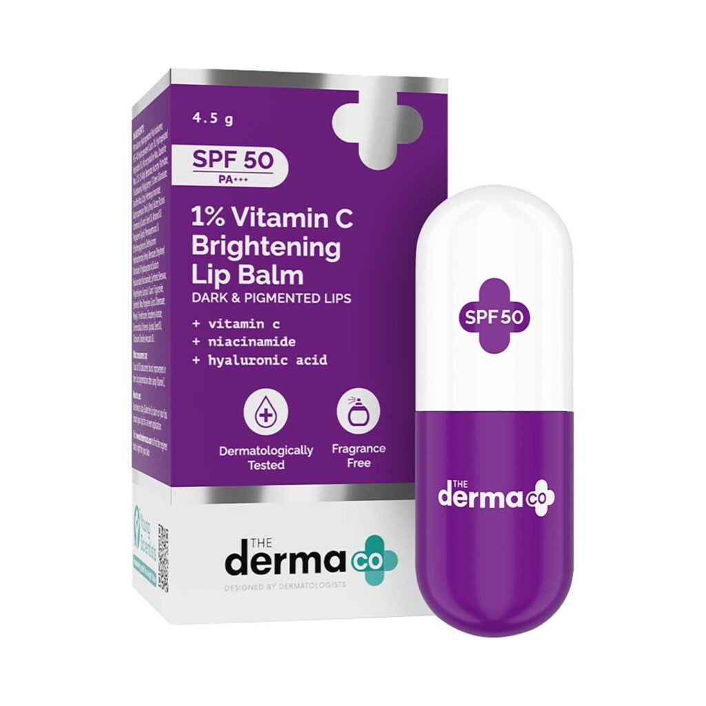 The Derma Co 1% Vitamin C Brightening Lip Balm - Clear (4.5 g) - The Derma Co