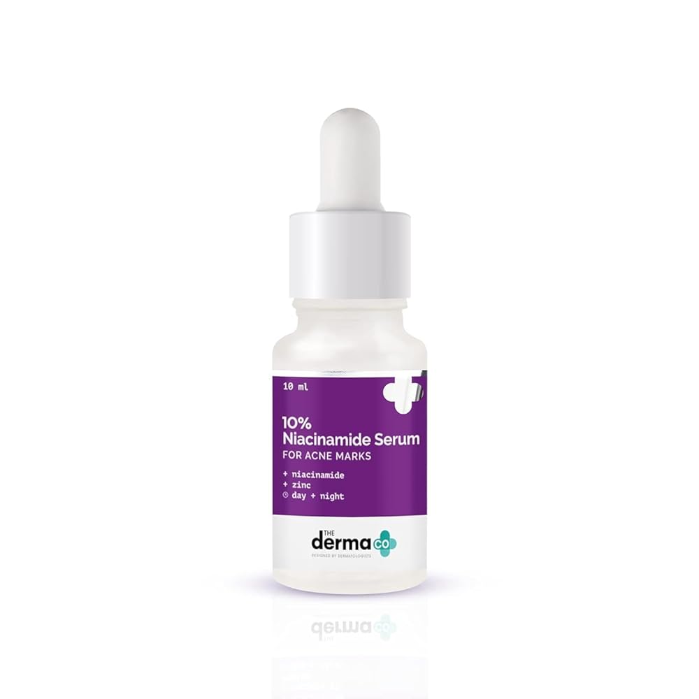 The Derma Co 10% Niacinamide Face Serum with 2% Zinc | Fades Acne Marks | Fights Acne | Controls Oil Production | Reduces Dark Spots | 10 ml