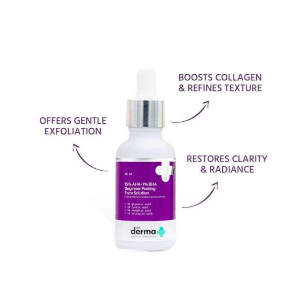 The Derma Co 15% Aha + 1% Bha Beginner Face Peeling Solution (30ml) - The Derma Co