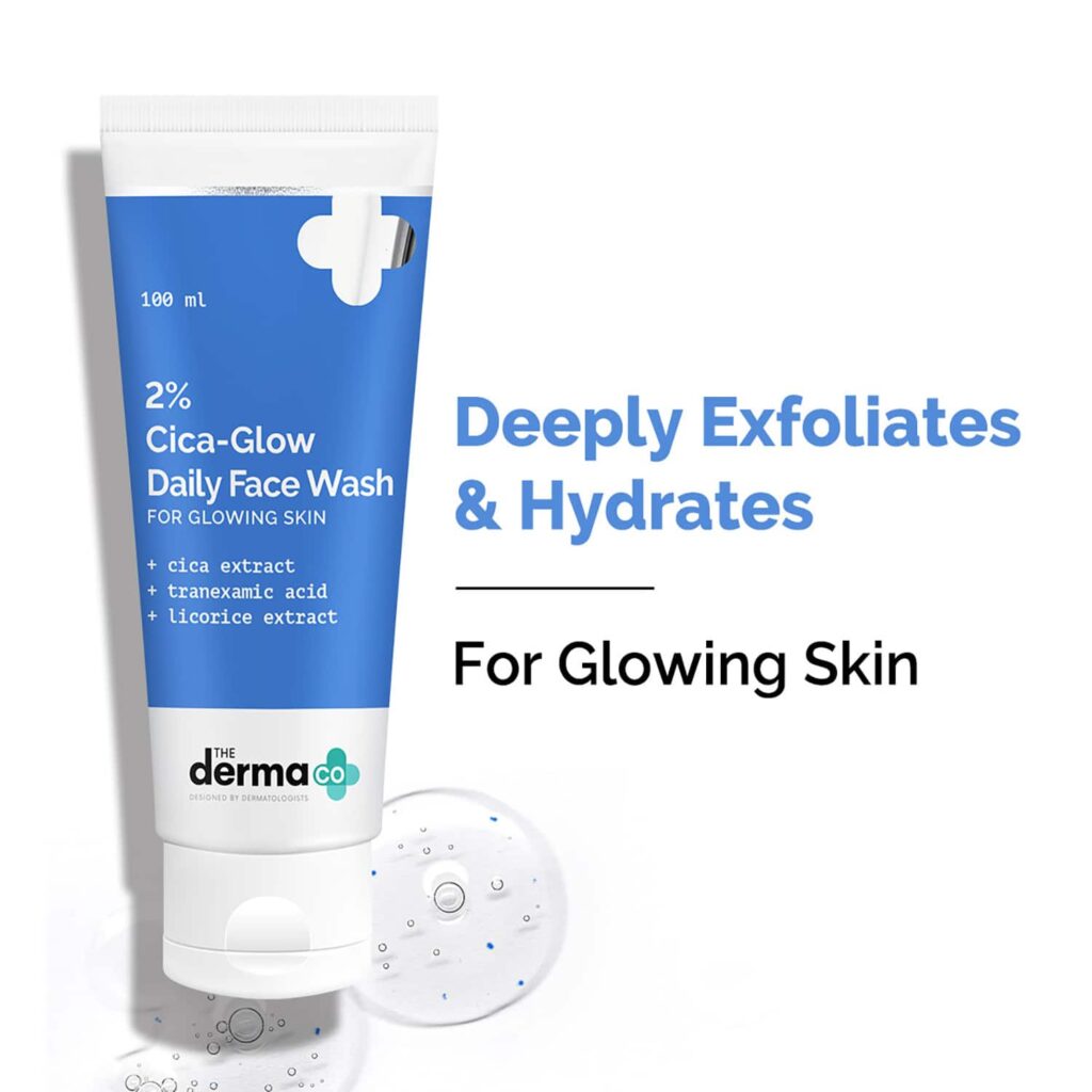 The Derma Co 2% Cica-Glow Daily Face Wash (100ml) - The Derma Co