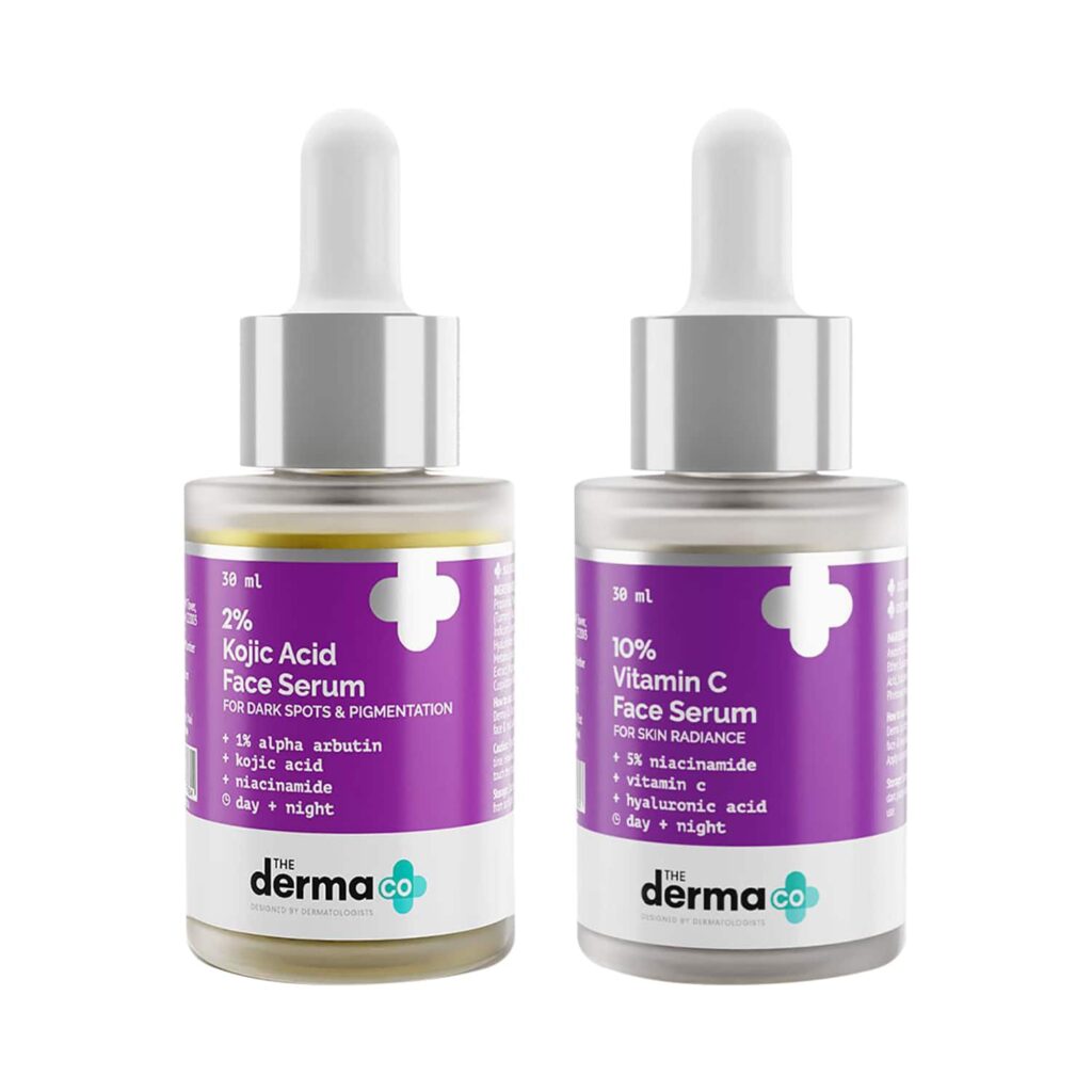 The Derma Co 2% Kojic Acid Face Serum & The Derma Co 10% Vitamin C Face Serum Combo (30 ml) - The Derma Co