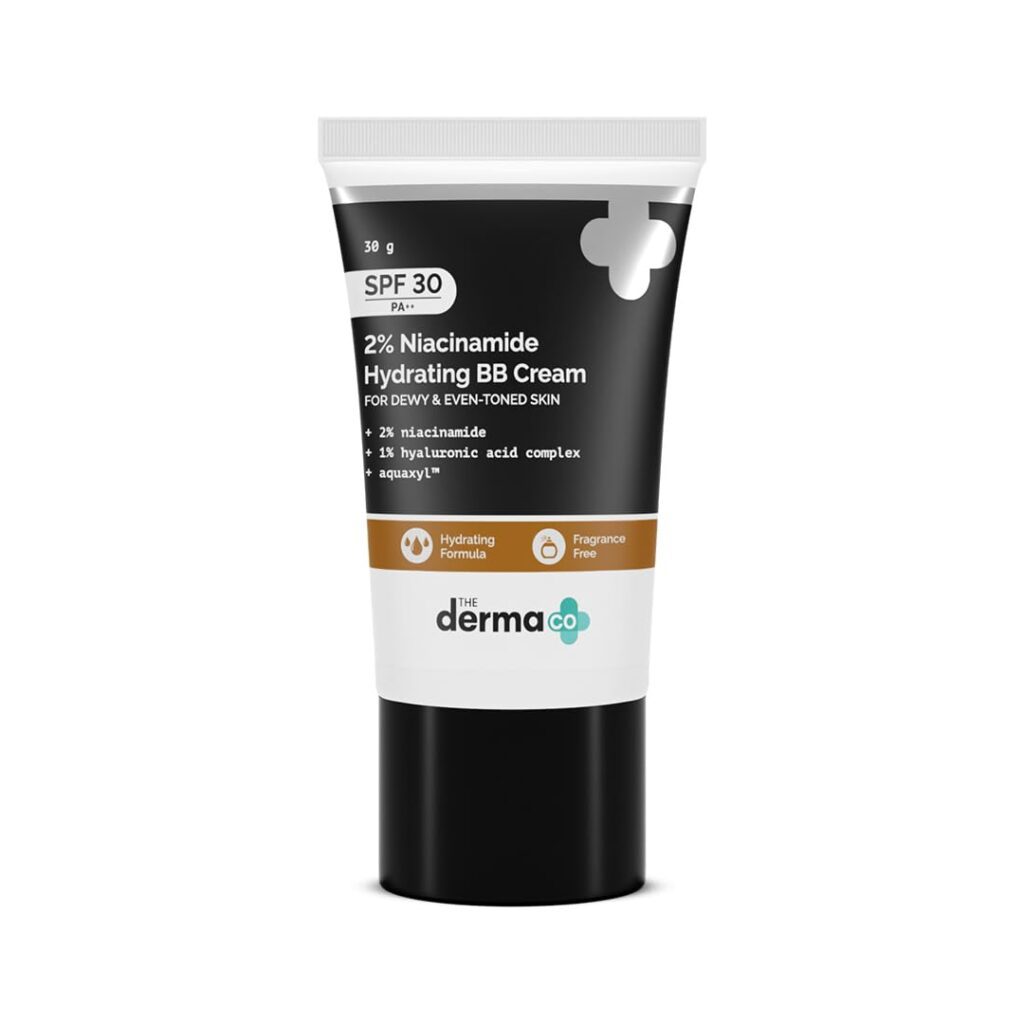 The Derma Co 2% Niacinamide Dewy, Radiant Hydrating All Skin Type Medium Coverage Bb Cream With 1% Hyaluronic Acid Complex & Aquaxyl - 30 G 03 - Warm Beige
