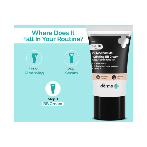 The Derma Co 2% Niacinamide Hydrating BB Cream SPF 30 PA++ - 01 Ivory (30g) - The Derma Co