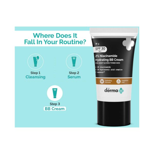 The Derma Co 2% Niacinamide Hydrating BB Cream SPF 30 PA++ - 03 Warm Beige (30g) - The Derma Co