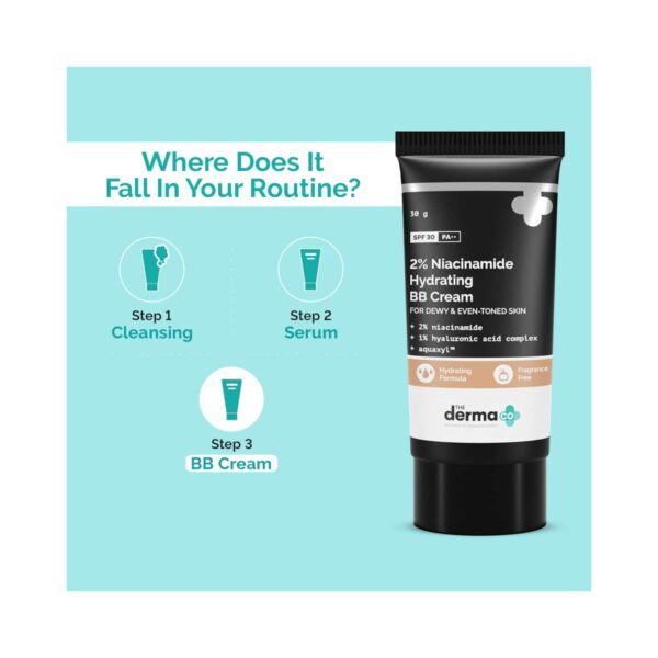 The Derma Co 2% Niacinamide Hydrating BB Cream With SPF 30 PA++ - Beige (30g) - The Derma Co