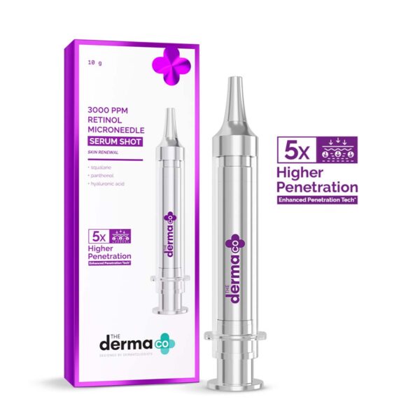 The Derma Co 3000 PPM Retinol Microneedle Serum Shot with Squalane & Panthenol (10 g) - The Derma Co