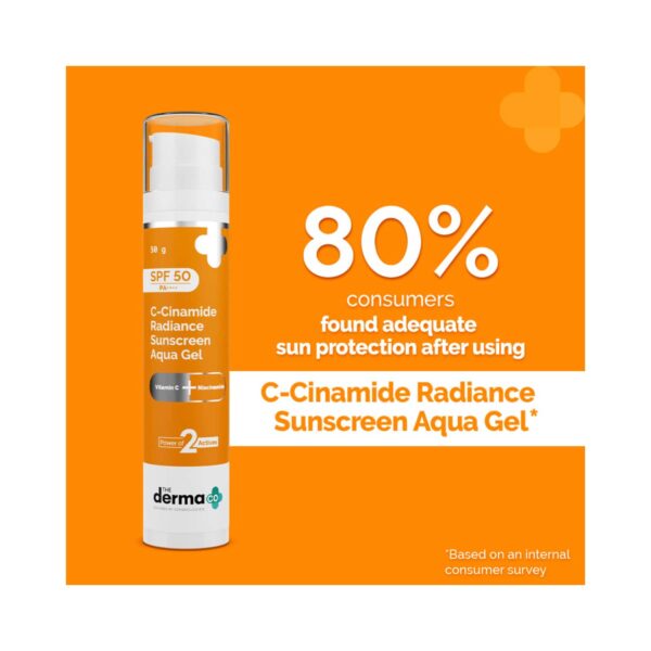 The Derma Co C-Cinamide Radiance Sunscreen Aqua Gel With SPF 50 PA++ (50g) - The Derma Co