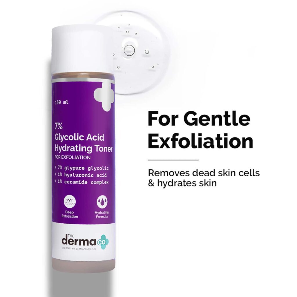 The Derma Co Glycolic Acid 7% Hydrating Toner with Glycolic Acid & Hyaluronic Acid (150 ml) - The Derma Co
