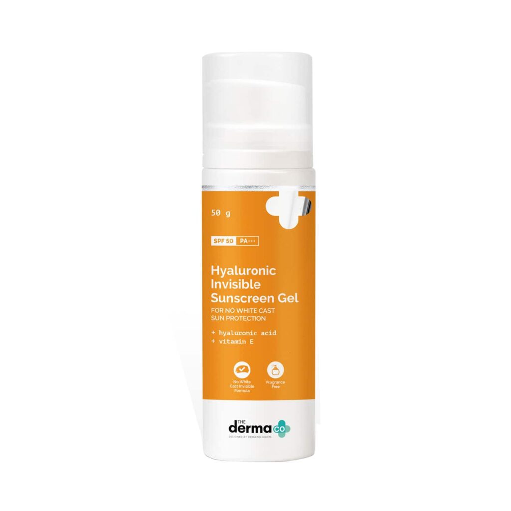 The Derma Co Hyaluronic Invisible Sunscreen Gel With SPF 50 PA++ (50g) - The Derma Co