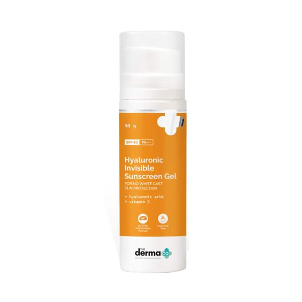 The Derma Co Hyaluronic Invisible Sunscreen Gel With SPF 50 PA++ (50g) - The Derma Co