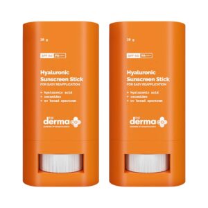 The Derma Co Hyaluronic Sunscreen Stick for Easy Reapplication with SPF 60 Pa++ Combo (20g) - The Derma Co