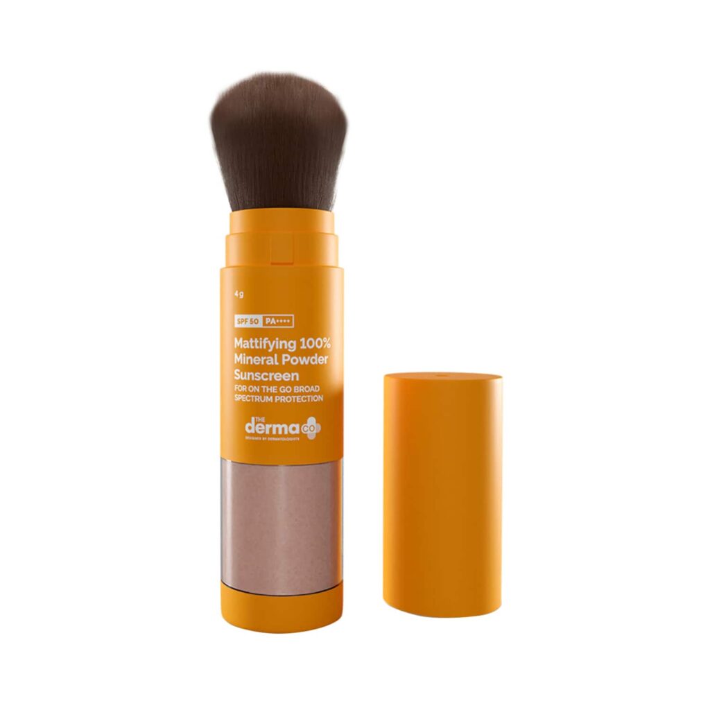 The Derma Co Mattifying 100% Mineral Powder Sunscreen With SPF 50 (4g) - The Derma Co