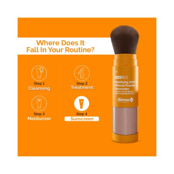 The Derma Co Mattifying 100% Mineral Powder Sunscreen With SPF 50 (4g) - The Derma Co