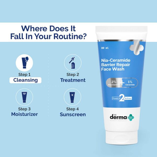 The Derma Co Nia-Ceramide Barrier Repair Face Wash (80 ml) - The Derma Co