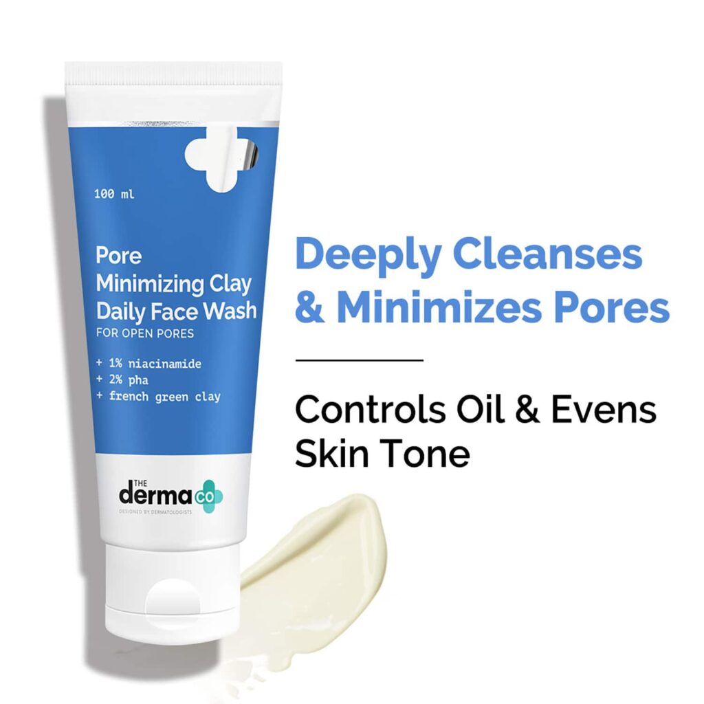 The Derma Co Pore Minimizing Clay Daily Face Wash (100ml) - The Derma Co