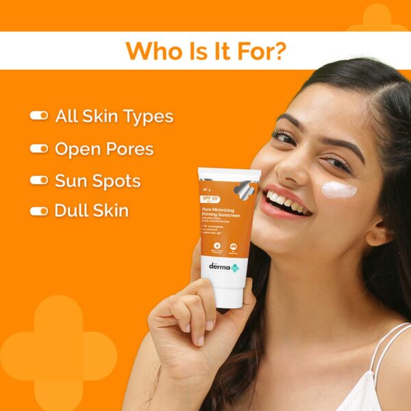 The Derma Co Pore Minimizing Priming Sunscreen with SPF 50 & PA+++ For Open Pores (80 g) - The Derma Co