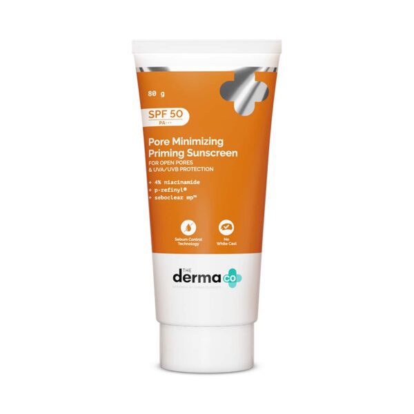 The Derma Co Pore Minimizing Priming Sunscreen with SPF 50 & PA+++ For Open Pores (80 g) - The Derma Co