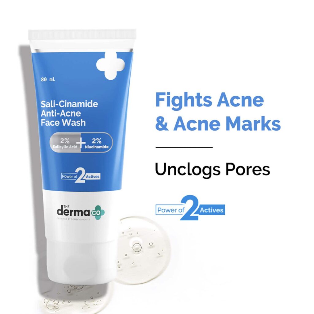 The Derma Co. Sali-Cinamide Anti-Acne Face Wash With 2% Salicylic Acid & 2% Niacinamide (80 ml) - The Derma Co