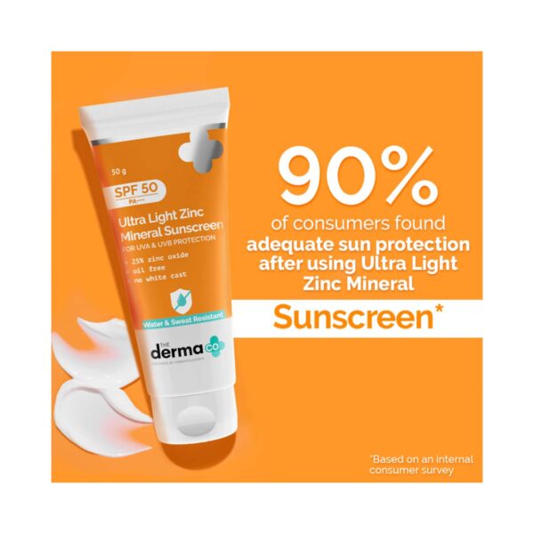 The Derma Co Ultra Light Zinc Mineral Sunscreen with SPF 50 (50g) - The Derma Co