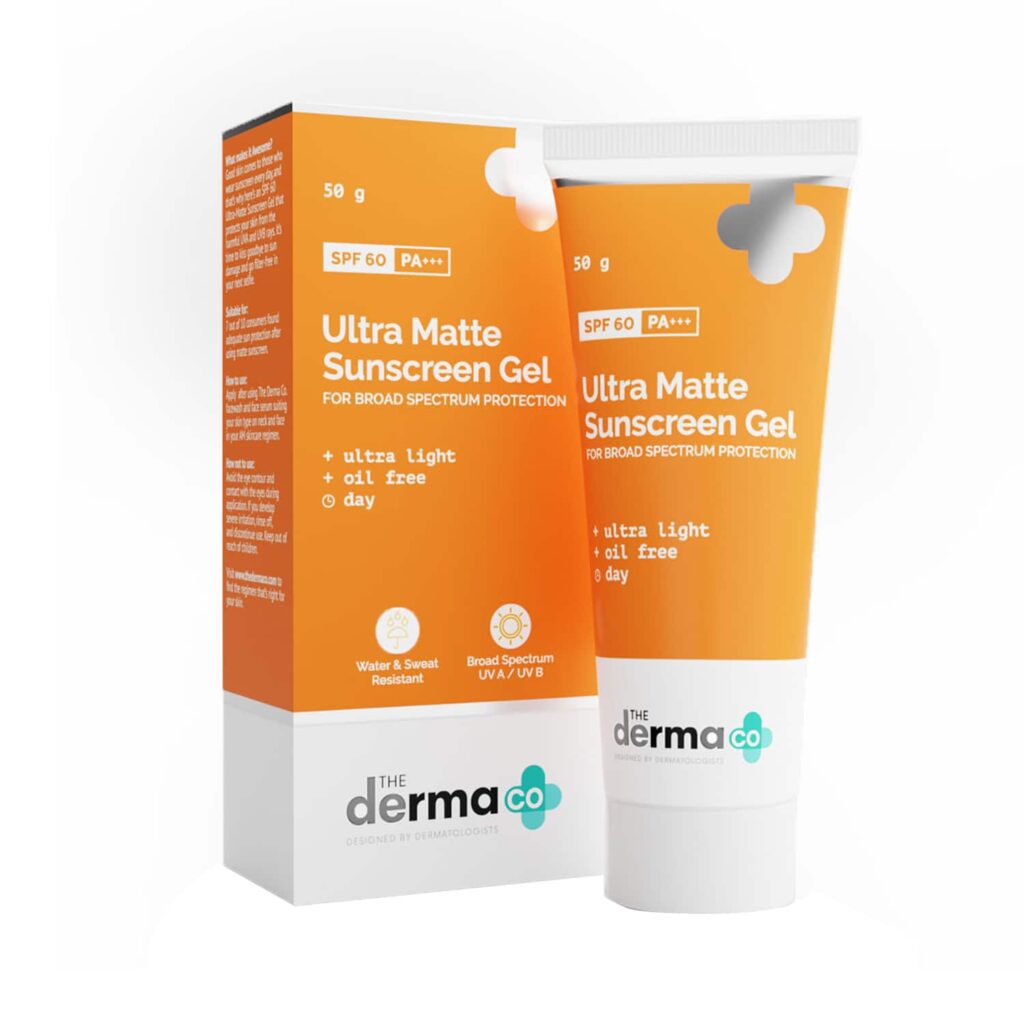 The Derma Co Ultra Matte Sunscreen Gel SPF 60 PA++ (50g) - The Derma Co
