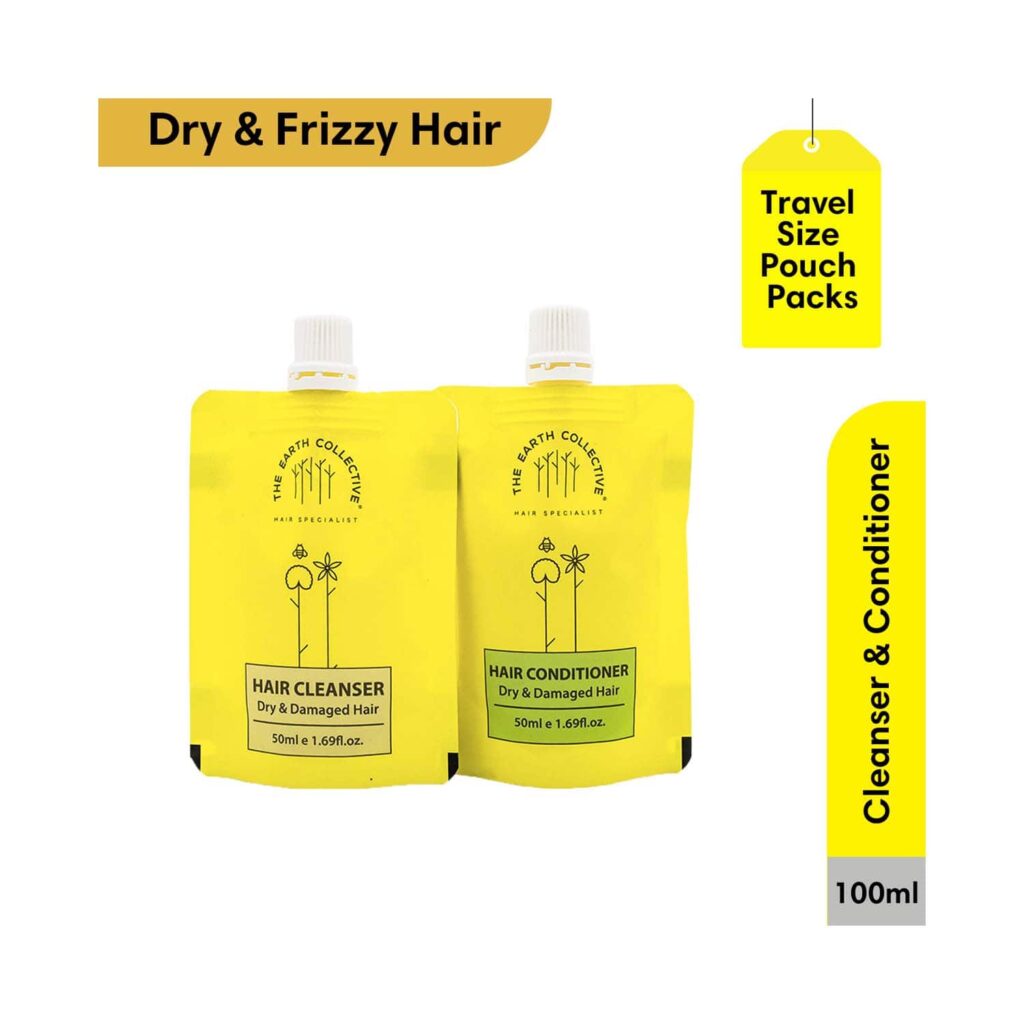The Earth Collective Cleanser & Conditioner Combo Dry & Damaged Hair Travel Pack (2 Pcs) - The Earth Collective