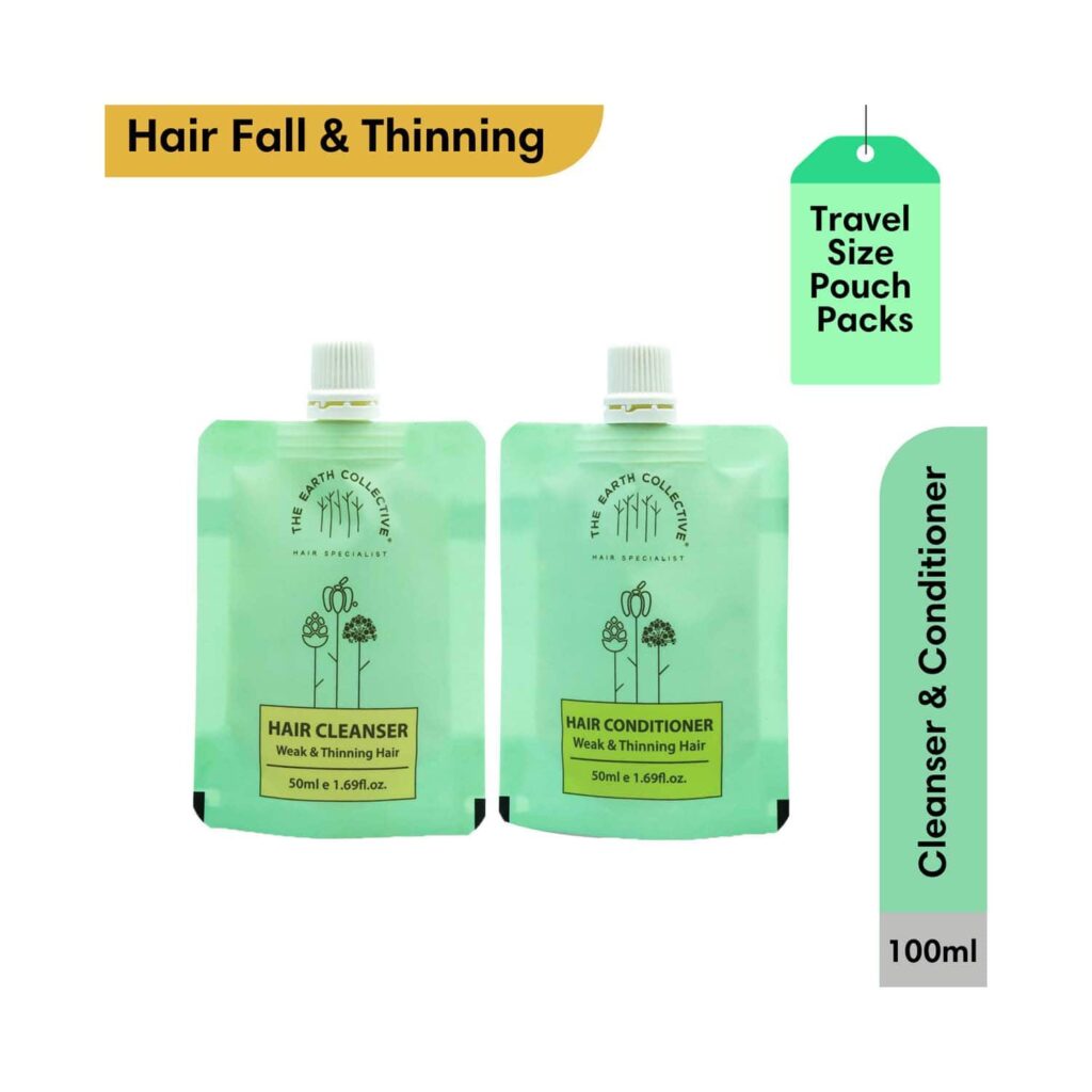 The Earth Collective Cleanser & Conditioner Combo Weak & Thinning Hair Travel Pack (2 Pcs) - The Earth Collective