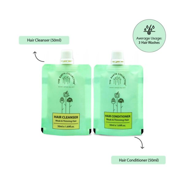 The Earth Collective Cleanser & Conditioner Combo Weak & Thinning Hair Travel Pack (2 Pcs) - The Earth Collective