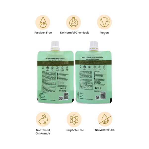 The Earth Collective Cleanser & Conditioner Combo Weak & Thinning Hair Travel Pack (2 Pcs) - The Earth Collective